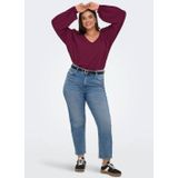 ONLY CARMAKOMA - Tops - Viscose - V-Hals - Lange Mouwen - Puff Mouwen - Borduursel