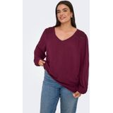 ONLY CARMAKOMA - Tops - Viscose - V-Hals - Lange Mouwen - Puff Mouwen - Borduursel