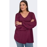 ONLY CARMAKOMA - Tops - Viscose - V-Hals - Lange Mouwen - Puff Mouwen - Borduursel
