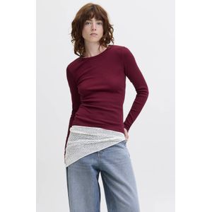 JJXX - JXFREYA - Shirt - Karmijnrood - Lange Mouw - Slanke Pasvorm