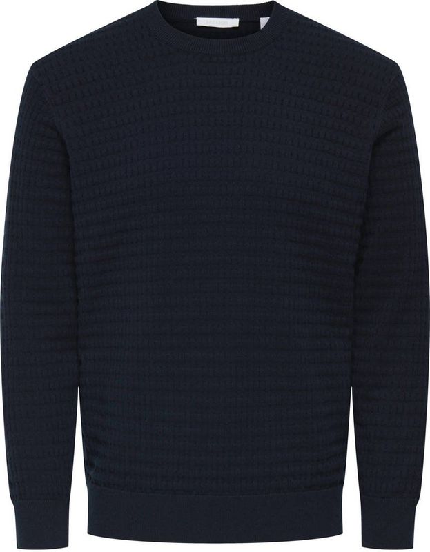ONLY & SONS - Pullover - Donkerblauw - Ingebreid Patroon