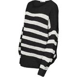 ONLY MATERNITY - OLMAYA - Gebreide Trui - Zwart/Wit