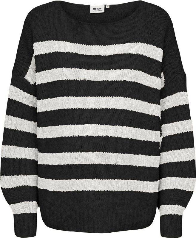 ONLY MATERNITY - OLMAYA - Gebreide Trui - Zwart/Wit