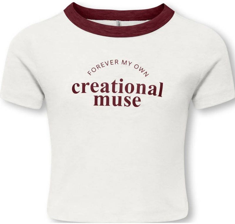 KIDS ONLY GIRL - T-shirt - Wit - Katoen met Korte Mouwen