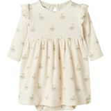 Romper - Jurk - Jersey - Lange Mouwen - Regular Fit - Knoop- en Lussluiting