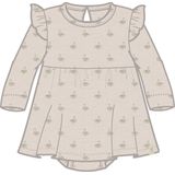 Romper - Jurk - Jersey - Lange Mouwen - Regular Fit - Knoop- en Lussluiting