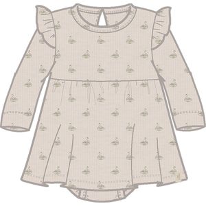 Romper - Jurk - Jersey - Lange Mouwen - Regular Fit - Knoop- en Lussluiting