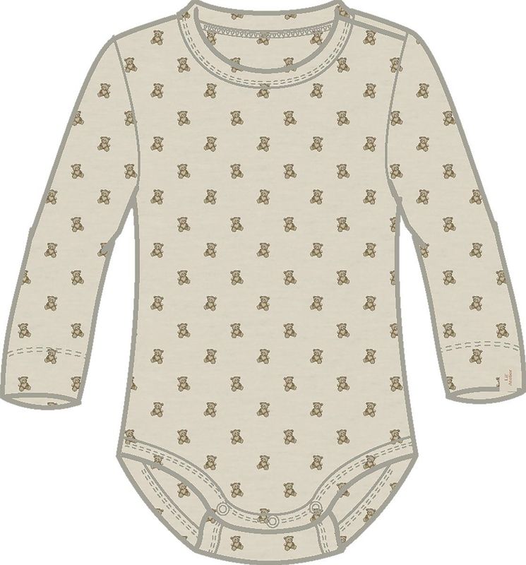 LIL' ATELIER BABY - Romper - Ecru/Bruin - Lange Mouwen