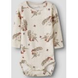 Lange Mouwen Romper - Ribgebreide Stof - Body - Verticaal Gestreept Patroon