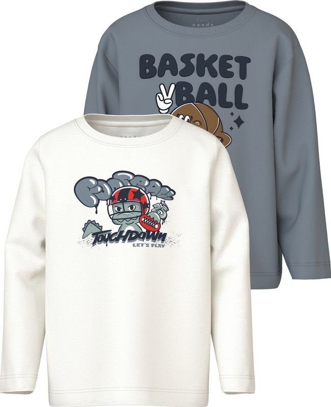 NAME IT - NMMVUX - Shirt - Saffier - 2 Pack - Lange Mouw