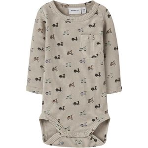 Name It Romper l/s - NbmNooter - IJslands fossiel - Name It - 50 - Romper L/S