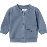 NAME IT BABY - Sweatvest - Grijsblauw - Lange Mouw - Ronde Hals