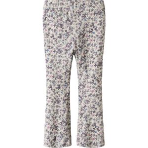 NAME IT MINI - Flared Broek - Ecru Melange met Paarse Kleur