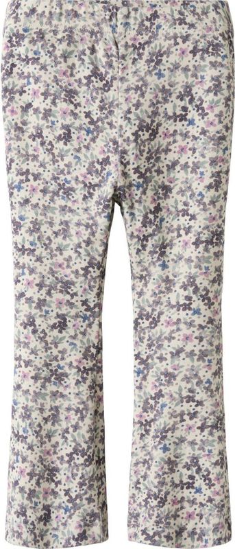NAME IT MINI - Flared Broek - Ecru Melange met Paarse Kleur