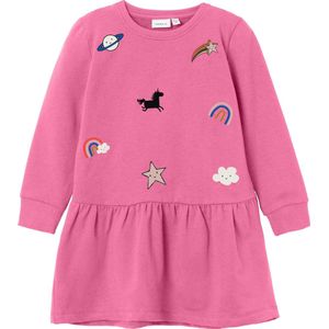 NAME IT - MINI - A-lijn Jurk - Lange Mouwen - Ronde Hals - Midi-lengte