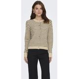 ONLY Gebreid vest 'ONLCHESTER'  beige / zwart