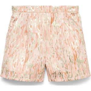 Vero Moda - Vmbarbara Hw Jaquard Shorts - Korte Broek - Apricot Blush - Gouden Jacquard Print