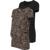 Only Maternity Shirt 'OLMLOVELY'  lichtbeige / bruin / lichtgrijs / zwart