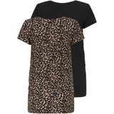 Only Maternity Shirt 'OLMLOVELY'  lichtbeige / bruin / lichtgrijs / zwart