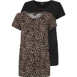 Only Maternity Shirt 'OLMLOVELY'  lichtbeige / bruin / lichtgrijs / zwart