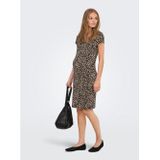 ONLY MATERNITY - Jurk - Midi-lengte - Katoen - Korte Mouwen - Kreuk Detail