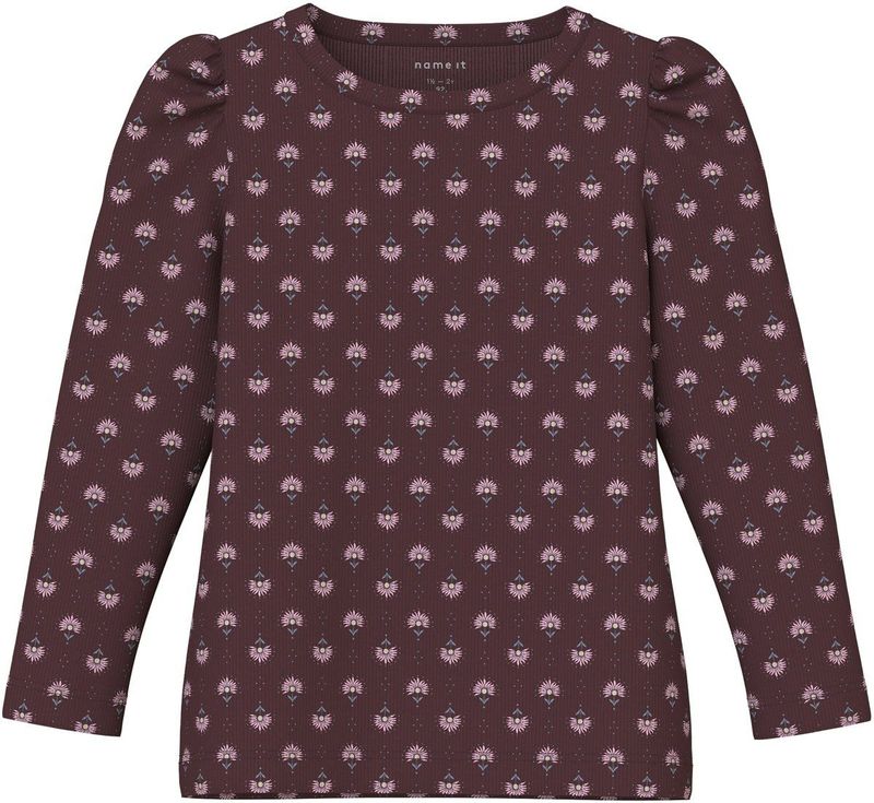 Top - Ribgebreid - Regular Fit - Lange Mouwen - All-over Print