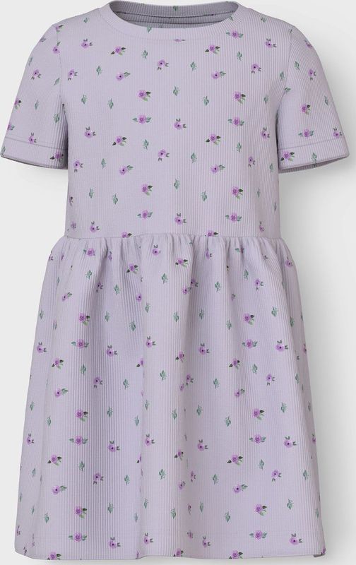 Ribgebreid Jurk - Jurk - Korte Mouwen - Regular Fit