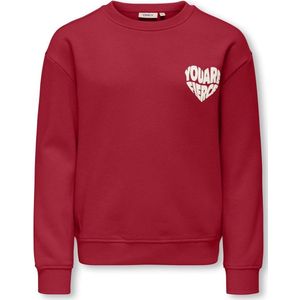 ONLY - KOGDITTE HEART O-NECK CS SWT - Meisjes Trui - Salsa Fierce
