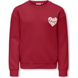 ONLY - KOGDITTE HEART O-NECK CS SWT - Meisjes Trui - Salsa Fierce