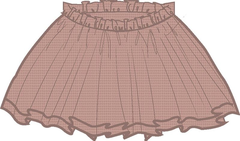 Rok - Geweven Stof - Verstelbare Taille - Ruches