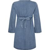 Mlbora - Zwangerschapsjurk - Kort - V-Hals - Lange Mouwen - Wikkelsluiting - Acid-washed