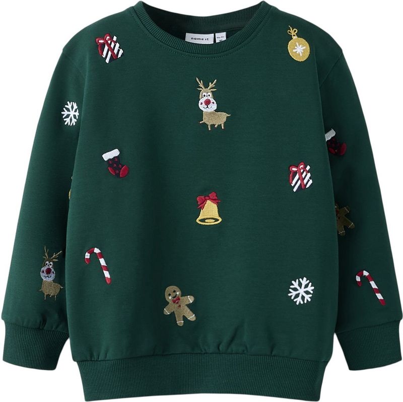 Sweatshirt - Kerst - Geborduurd - Lange Mouwen - Regular Fit