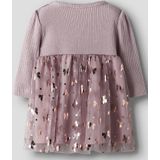 Jurk - Ribgebreid - Regular Fit - Lange Mouwen - All-over Print