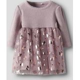 Jurk - Ribgebreid - Regular Fit - Lange Mouwen - All-over Print