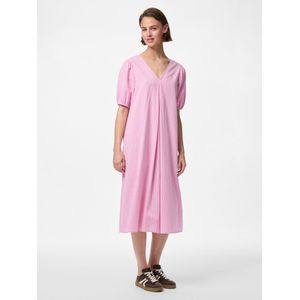 PIECES - PCAlma - Jurk - Oudroze/Wit - 7/8 Lengte - V-hals