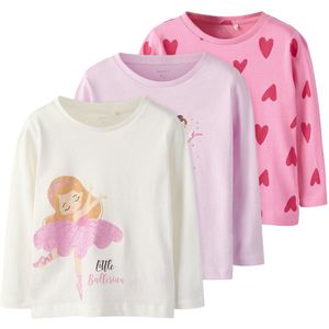 NAME IT - NMFNIA 3P LS TOP - Meisjes - Blouses - Lange Mouwen - 3-Pack