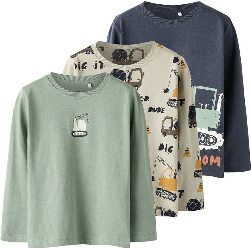 NAME IT - NMMNIKO 3P LS TOP - Jongens - Blouses - Lange Mouwen - Regular Fit