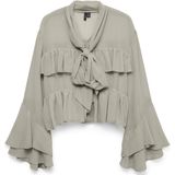 Vmluna - Top - Hoge Hals - Lange Mouwen - Volumineuze Mouwen - Ruches - Regular Fit