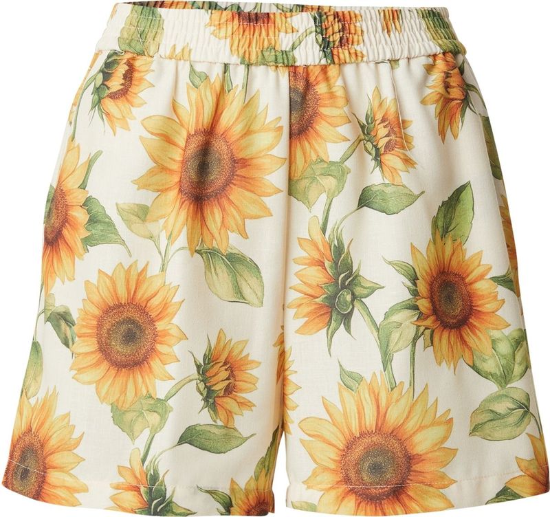 VERO MODA - VMBIRDIE - Broek - Citroen/Honing/Olijfgroen/Wit - Wide Leg - High Waist