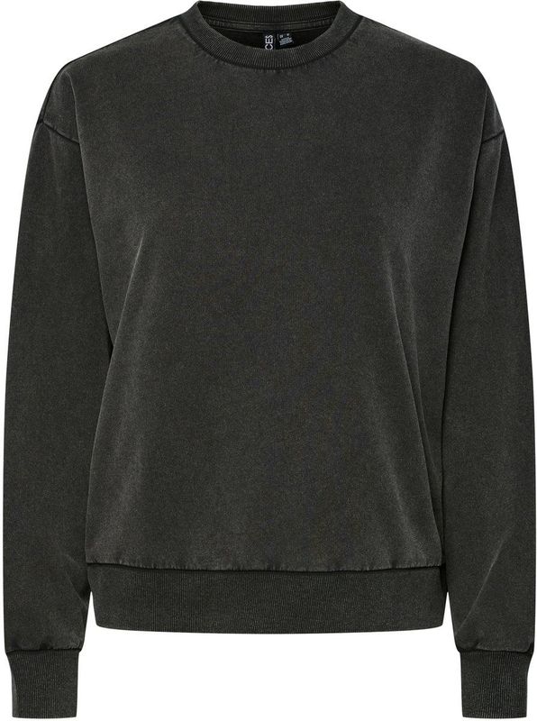 Pcchilli - Washed Sweatshirt - Stonewash - O-hals - Lange Mouwen