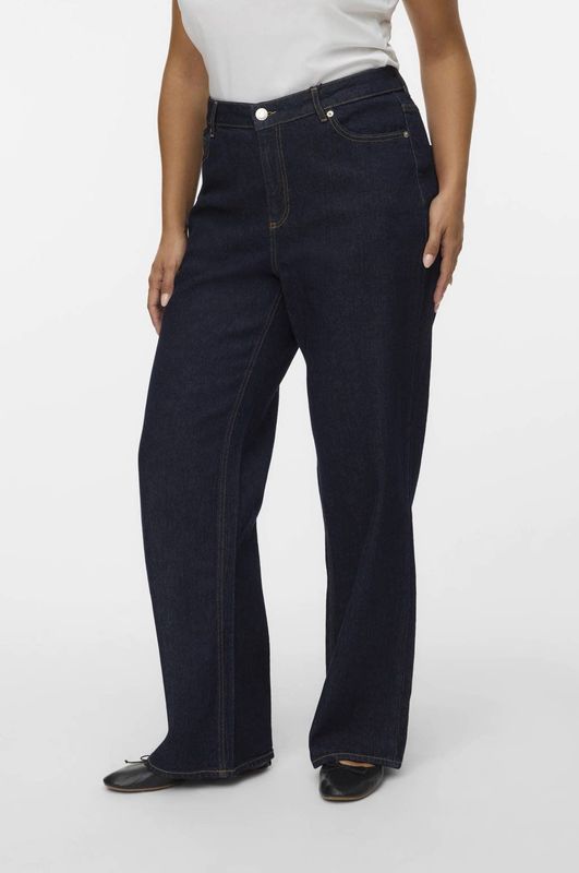VERO MODA - CURVE - Wide Leg Jeans - Donkerblauw - Denim