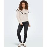 Onlisolde - Gebreide Pullover - O-hals - Lange Mouwen - Regular Fit - Ruches en Parel Versiering