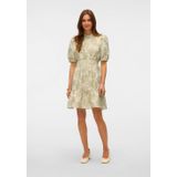 Jurk - VMSulle - Gerecycled Materiaal - Bloemenprint - Knielengte - Pofmouwen