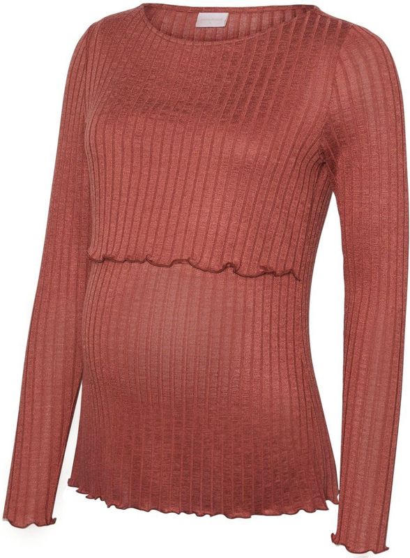 MAMALICIOUS - MLZENIA JUNE - T-shirt - Donkerrood - Met Borstvoedingsfunctie
