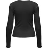 Only - ONLCHECKIE LIFE L/S TOP BOX JRS - Shirt met Lange Mouwen - Zwart