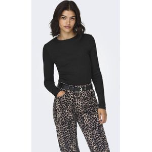 Only - ONLCHECKIE LIFE L/S TOP BOX JRS - Shirt met Lange Mouwen - Zwart