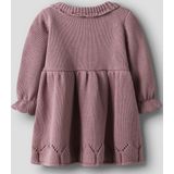 Gebreid Jurk - Lange Mouwen - Regular Fit - Knoopsluiting - Grandad Hals