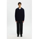 SELECTED HOMME - SLHDRY - Pullover - Donkerblauw - Geribde Boorden