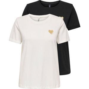 Cloud Dancer - T-shirt - Black - 100% Bovenmateriaal - Glitterprint Hart