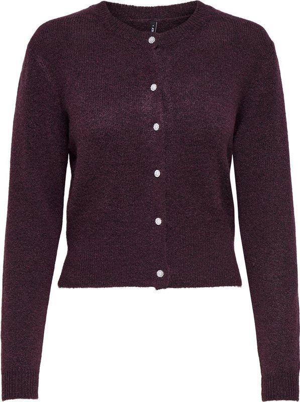 ONLY - Gebreid Vest - Donkerrood - Dames